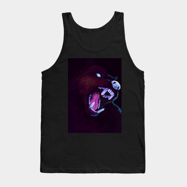 Menacing Crystal Teeth Dog Tank Top by Strzmarta